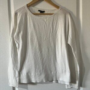 Vince Women’s Long Sleeve Knit Top Sz M 100% Cotton Crew Neck Layers Minimalist